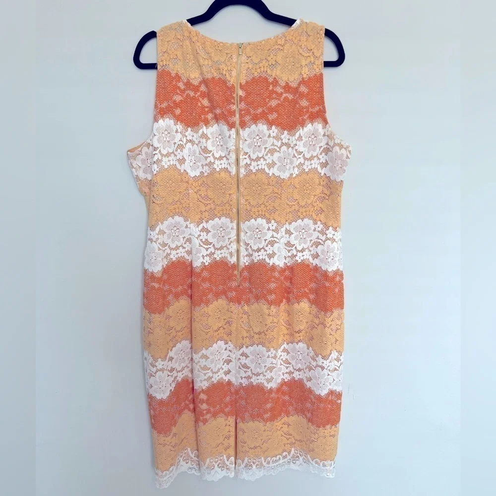 Orangescile Lace Sleeveless Sheath‎ Dress Size 16